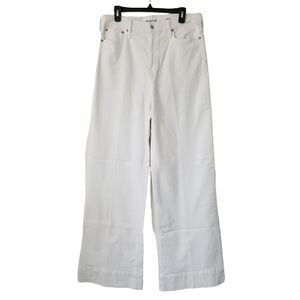 J, Crew Wide Leg Denim Trouser Jeans Size 30T White 5-Pocket Styling BM813‎ NWT